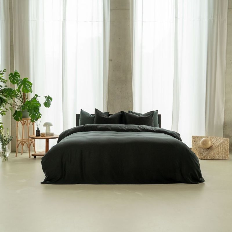 Kayori dekbedovertrek Nikaya Tencel™  - Zwart