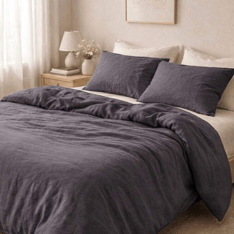 Kayori dekbedovertrek Showa Velvet Flanel™  - Antracite
