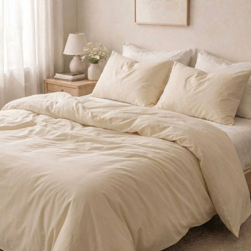 Kayori dekbedovertrek Showa Velvet Flanel™  - Offwhite 