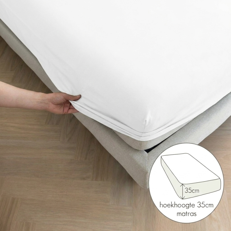 Kayori Sota hoeslaken Tencel - Wit 
