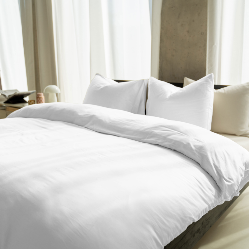 Kayori Emma dekbedovertrek katoensatijn - Wit