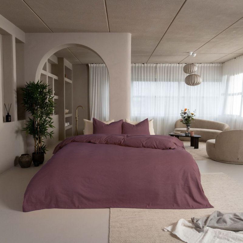 Kayori dekbedovertrek Atsui Flanel - Burgundy