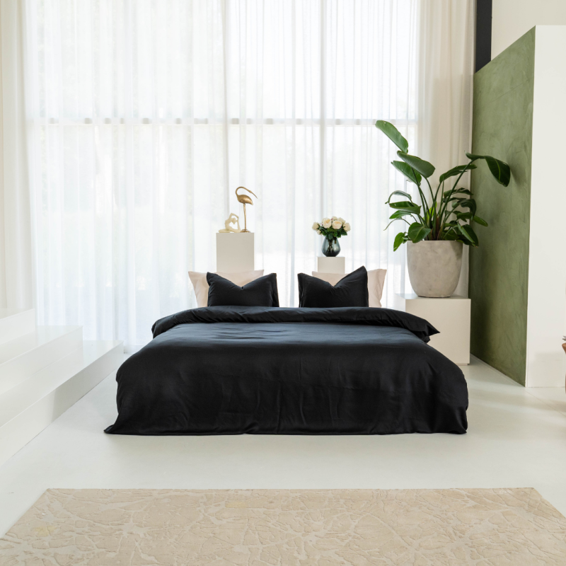 Kayori dekbedovertrek Daiki Tencel© - Zwart