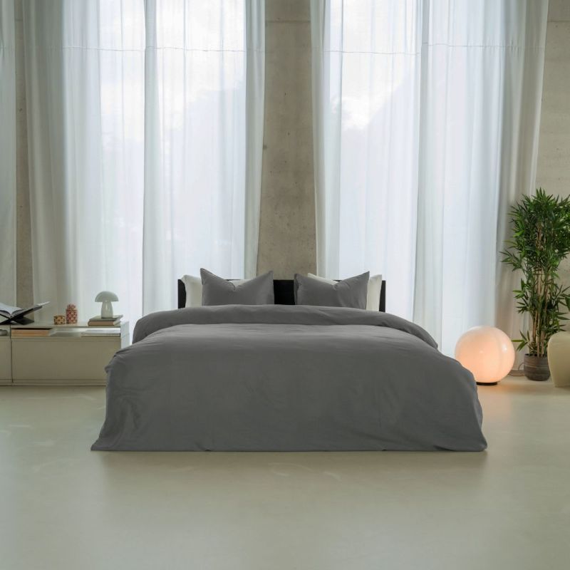 Kayori dekbedovertrek Emma katoensatijn - Denim 