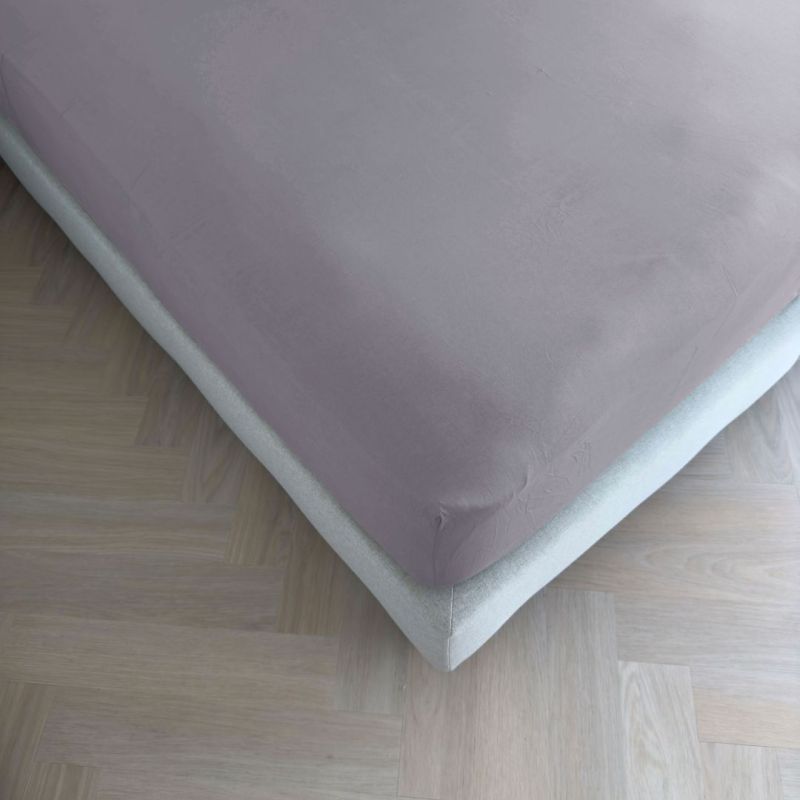 Kayori Emma hoeslaken katoensatijn - Lila 