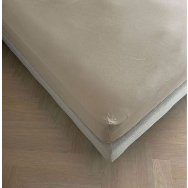 Kayori Emma topper hoeslaken katoensatijn - Zand