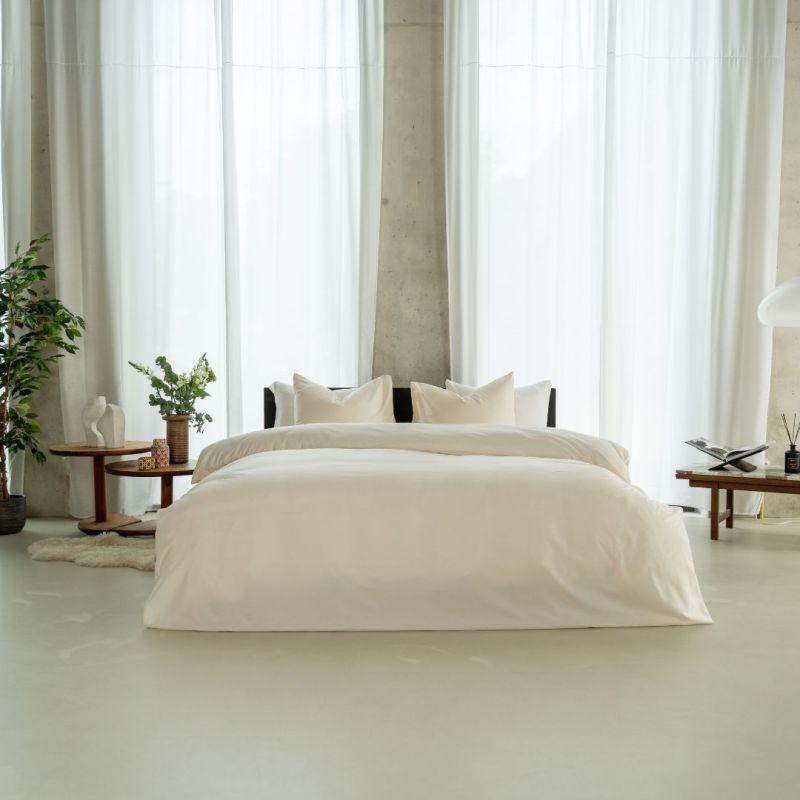 Kayori Giza Dekbedovertrek Egyptisch Katoensatijn - Offwhite