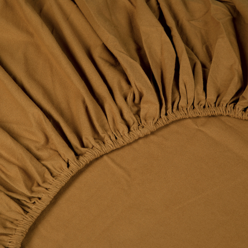 Kayori Nagano Hoeslaken Splittopper Flanel - Okergeel