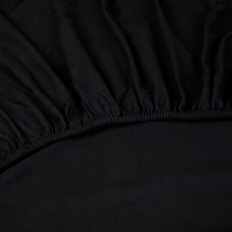 Kayori  Nagano Hoeslaken Topper Flanel - Zwart