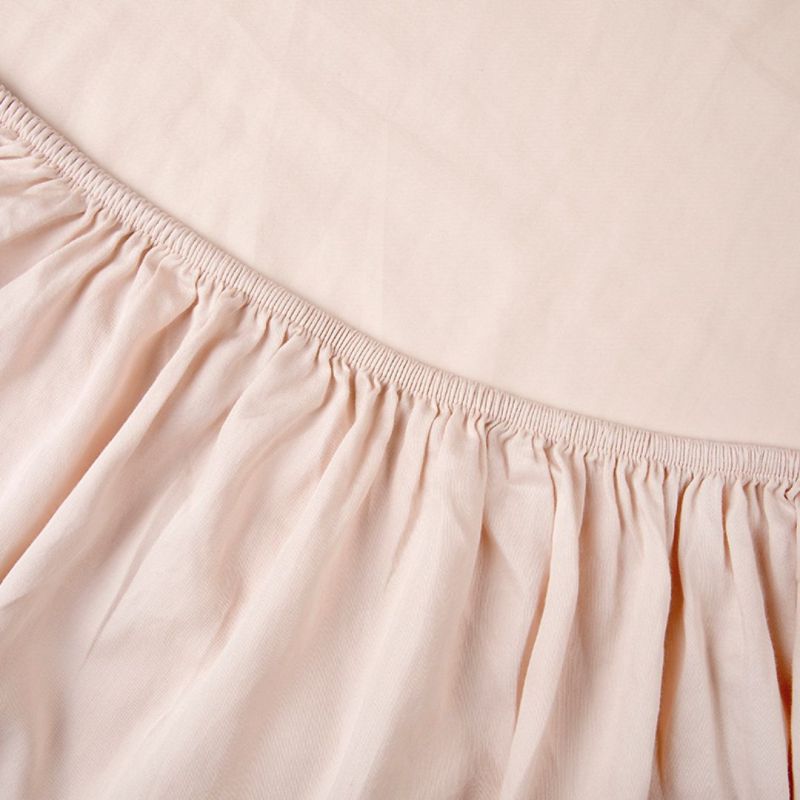 Kayori Edo splittopper hoeslaken katoensatijn - Nude