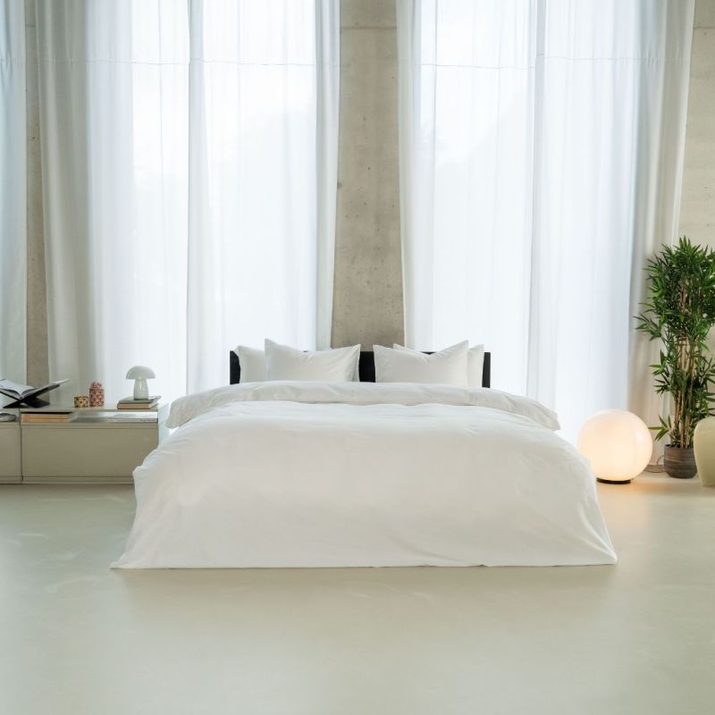 Kayori dekbedovertrek Saya Katoensatijn - Wit