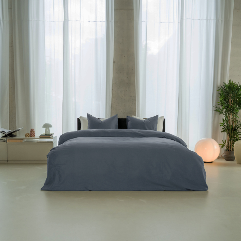 Kayori dekbedovertrek Saya Katoensatijn - Denim