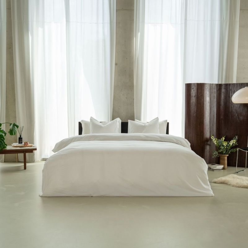 Kayori dekbedovertrek Senju Katoensatijn - Wit