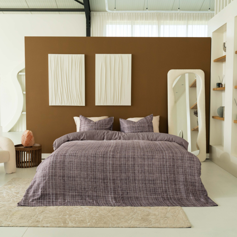 Kayori Sunai dekbedovertrek Katoensatijn - Mauve