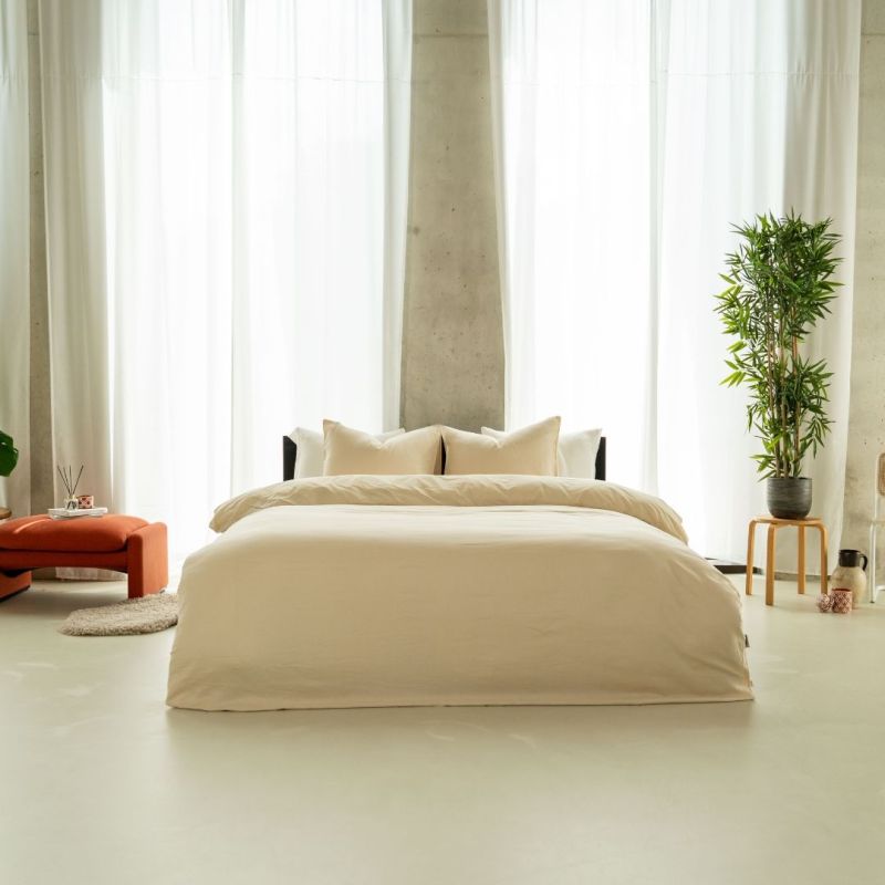 Kayori dekbedovertrek Watari Linnen - Naturel